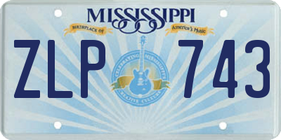 MS license plate ZLP743