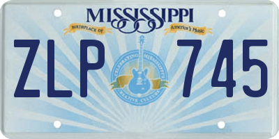 MS license plate ZLP745