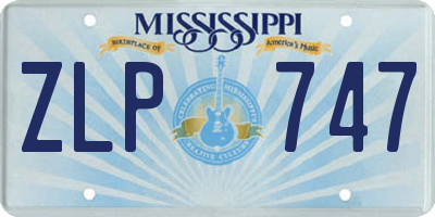 MS license plate ZLP747