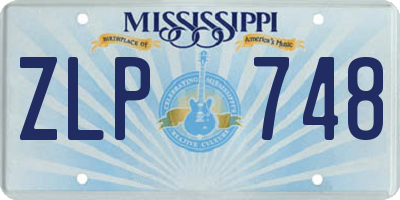 MS license plate ZLP748