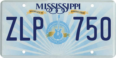 MS license plate ZLP750