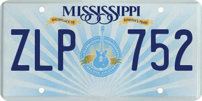 MS license plate ZLP752