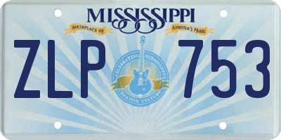 MS license plate ZLP753