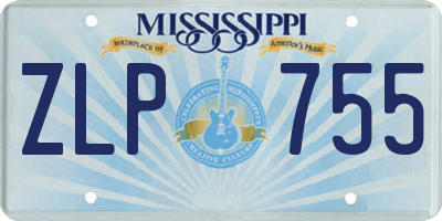 MS license plate ZLP755