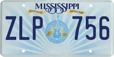MS license plate ZLP756