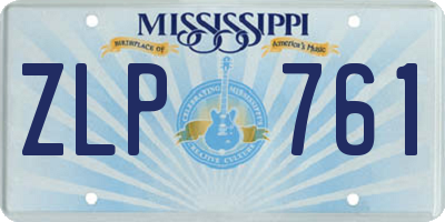 MS license plate ZLP761