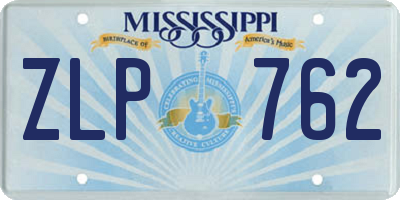 MS license plate ZLP762