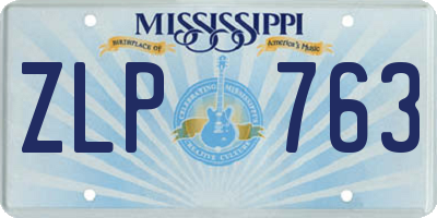 MS license plate ZLP763
