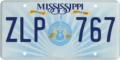 MS license plate ZLP767