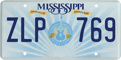MS license plate ZLP769