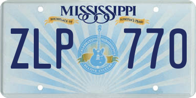 MS license plate ZLP770