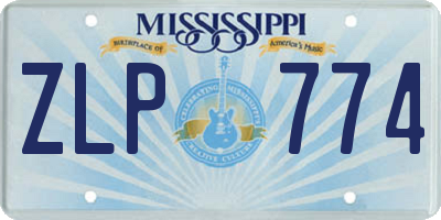 MS license plate ZLP774