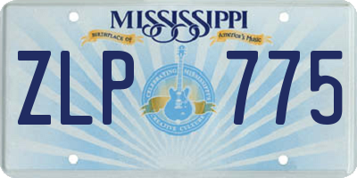 MS license plate ZLP775