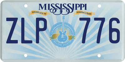 MS license plate ZLP776