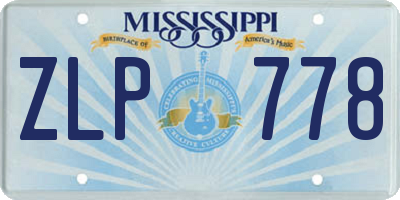 MS license plate ZLP778