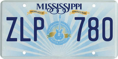 MS license plate ZLP780