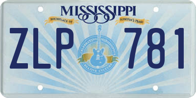 MS license plate ZLP781