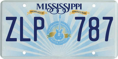 MS license plate ZLP787