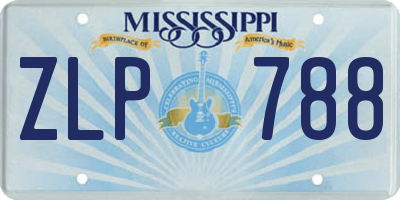 MS license plate ZLP788