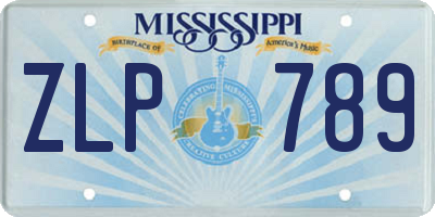 MS license plate ZLP789