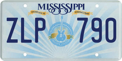 MS license plate ZLP790