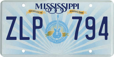 MS license plate ZLP794