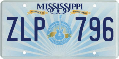 MS license plate ZLP796