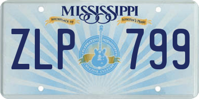 MS license plate ZLP799
