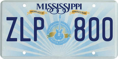 MS license plate ZLP800