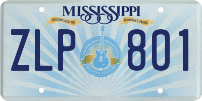 MS license plate ZLP801