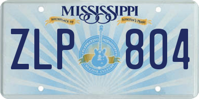 MS license plate ZLP804