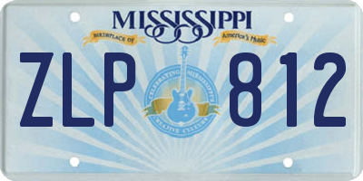 MS license plate ZLP812