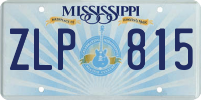 MS license plate ZLP815