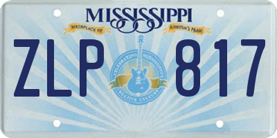 MS license plate ZLP817