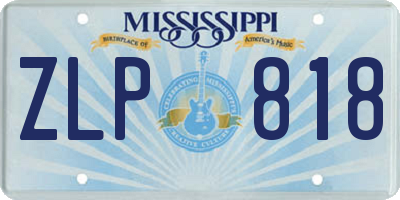 MS license plate ZLP818