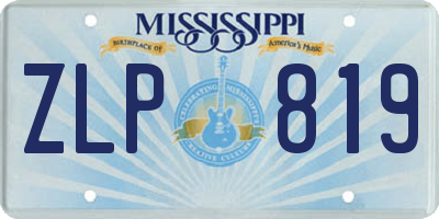 MS license plate ZLP819