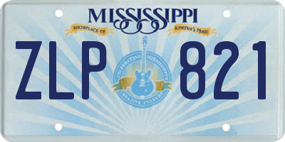 MS license plate ZLP821