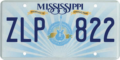 MS license plate ZLP822