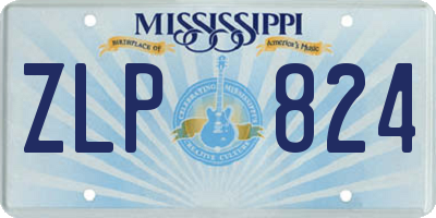 MS license plate ZLP824