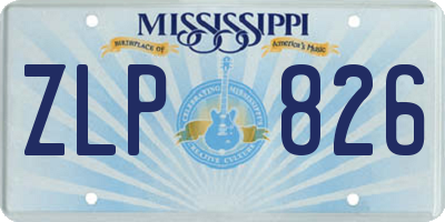 MS license plate ZLP826