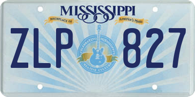 MS license plate ZLP827