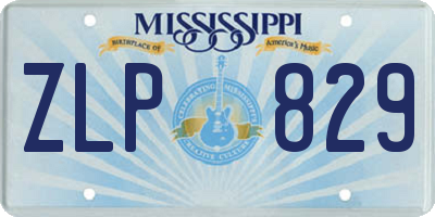 MS license plate ZLP829
