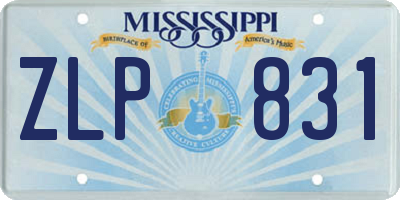 MS license plate ZLP831
