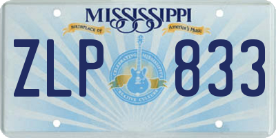 MS license plate ZLP833
