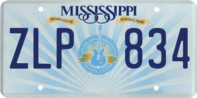 MS license plate ZLP834