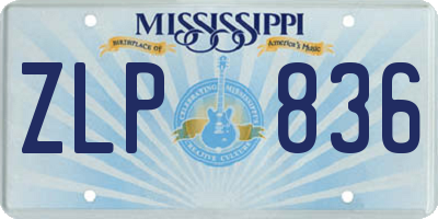 MS license plate ZLP836