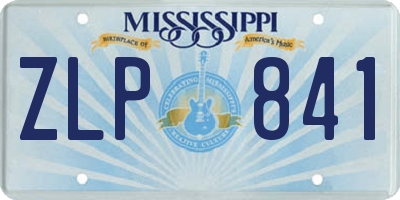 MS license plate ZLP841