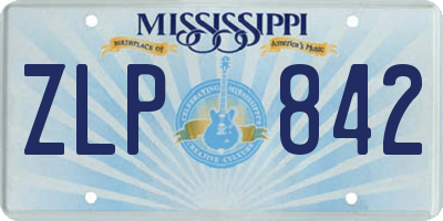 MS license plate ZLP842