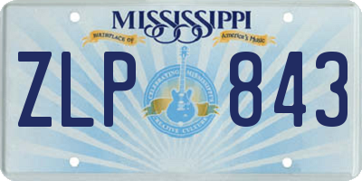 MS license plate ZLP843