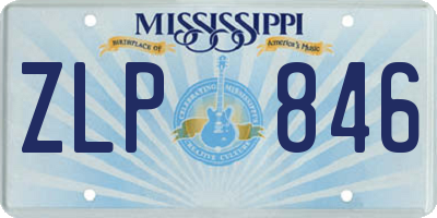 MS license plate ZLP846